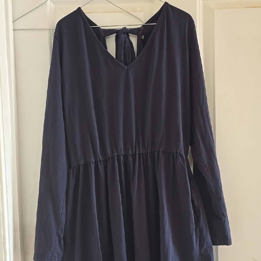 Navy Long Sleeve Dress